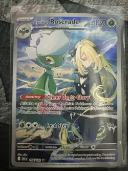 Pokemon TCG Cynthia's Roserade Card Destined Rivals IR Holo Full Art 184/182 T56 - Image 1