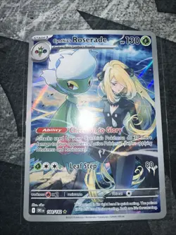 Pokemon TCG Cynthia's Roserade Card Destined Rivals IR Holo Full Art 184/182 T56 - Image 2