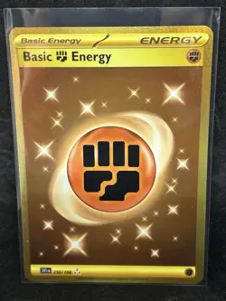 Pokemon Card Basic Fighting Energy 258/198 Scarlet & Violet Gold Hyper Rare NM - Image 1