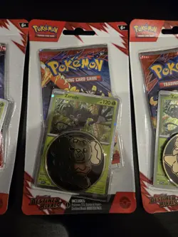 Pokemon Destined Rivals Blister Pack Zarude Cosmos Holo Promo & Coin Lot Of 4 - Image 3