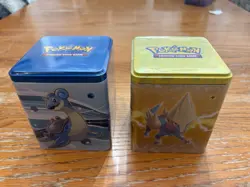 Pokemon TCG 2022 Water & Electric Stacking Tins - FACTORY SEALED Pikachu Lapras - Image 1