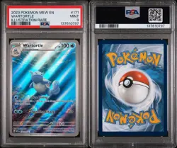2023 Pokemon TCG Mew En Wartortle 171/165 Illustration Rare PSA MINT 9 - Image 2