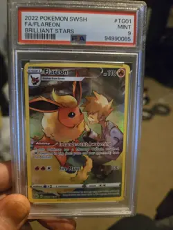 Pokemon Flareon TG01 Brilliant Stars Trainer Gallery Ultra Rare Holo PSA 9 110HP - Image 1
