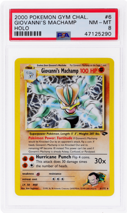 2000 Pokemon Gym Challenge Giovanni's Machamp Holo #6 PSA 8 - Image 1