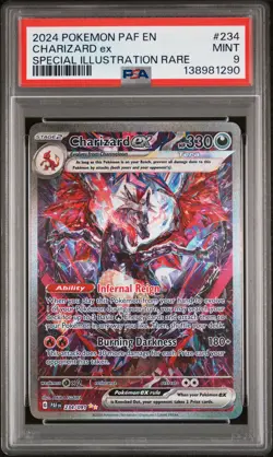 2024 POKEMON PAF EN-PALDEAN FATES SPECIAL ILLUSTRATION RARE CHARIZARD EX PSA 9 - Image 1