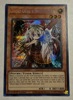 YuGiOh Ghost Ogre & Snow Rabbit MP22-EN255 Prismatic Secret Rare 1st Edition NM - Image 1