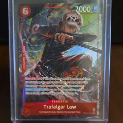 Bandai Trafalgar Law PRB02-002 Super Rare Foil Alt Art 6 Cost 7000 Power One Pi. - Image 1