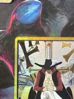 Dracule Mihawk OP14 Gold Don!! Manga Azure Sea's Seven One Piece Card English - Image 2