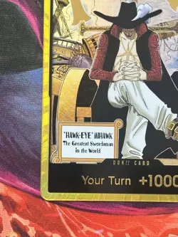 Dracule Mihawk OP14 Gold Don!! Manga Azure Sea's Seven One Piece Card English - Image 5