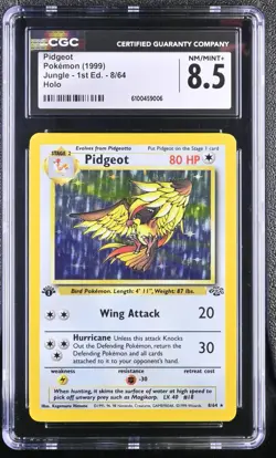 CGC 8.5 Pidgeot 1999 Jungle 1st Edition 8/64 Holo Pokemon Card - Image 1