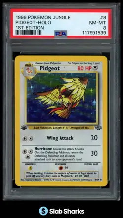 1999 POKEMON JUNGLE 1ST EDITION #8/64 PIDGEOT HOLO PSA 8 - Image 1
