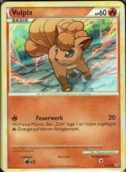 Pokemon Karte Trading Card Game Entfesselt Nr. 68/95 Vulpix deutsch - Image 1