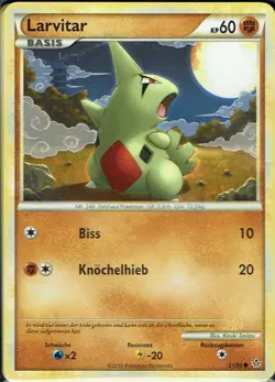 Pokemon Karte Trading Card Game Entfesselt Nr. 51/95 Larvitar deutsch - Image 1