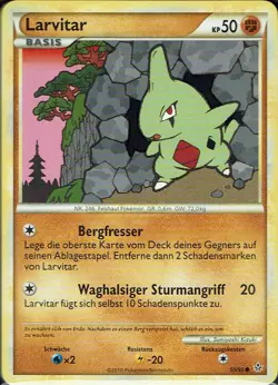 Pokemon Karte Trading Card Game Entfesselt Nr. 50/95 Larvitar deutsch - Image 1