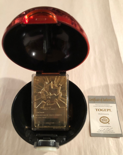 TOGEPI Pokemon Special Edition 23 Karat Gold-Plated Trading Card, COA & Pokeball - Image 1