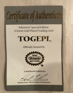 TOGEPI Pokemon Special Edition 23 Karat Gold-Plated Trading Card, COA & Pokeball - Image 5
