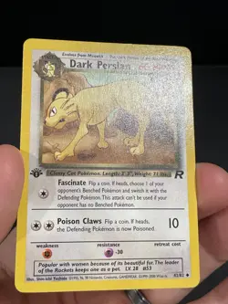 Pokemon Card 1ST EDITION Dark Persian Team Rocket 42/82 WotC Vintage 2000 NM - Image 4