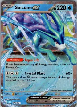 Suicune ex Classic Collection Trading Card Game Classic 010/034 NM - Image 1