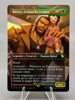 Barret, Avalanche Leader (Borderless) (Chocobo Track Foil) FIC #472 MTG NM - Image 1
