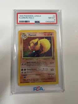 1999 POKEMON JUNGLE #3 FLAREON-HOLO PSA 8 - Image 1