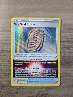 Pokemon TCG Sky Seal Stone 143/159 Sword & Shield Holo Rare Card NM - Image 1
