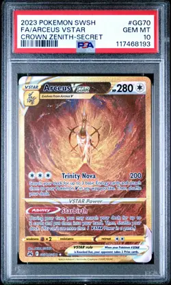 PSA 10 Arceus Vstar 2023 Pokemon Sword & Shield Crown Zenith FA Secret Rare GG70 - Image 1