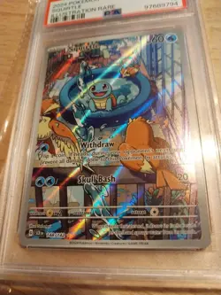Squirtle 148/142 illustration Rare Pokemon S&V:Stellar Crown PSA 10 - Image 2