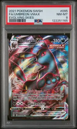 PSA 8 Umbreon VMAX 095/203 Evolving Skies Pokemon Card 🔥 SHIPS ASAP - Image 1