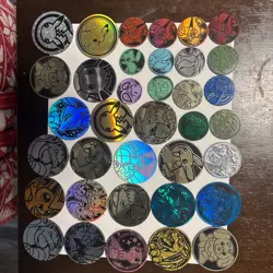 Pokemon Coin Lot of 169, Official Pokemon TCG Coins Jumbo & Small - Image 3