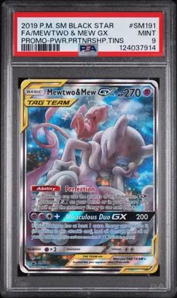 Pokemon Mewtwo & Mew GX SM191 Sm Holo PSA 9 - Image 2