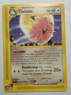 Clefable 41/165 Non Holo Rare Expedition E-Reader Pokemon WOTC 2002 English NM - Image 1