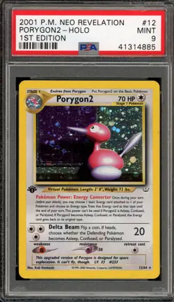 Pokemon Porygon2 Neo Revelation 1st Edition Holo Rare #12 PSA 9 Mint - Image 1