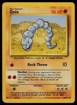 Onix 056/102 Base Set Common Pokemon TCG NM - Image 1