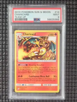 2019 Pokemon Sun & Moon #14 - Charizard - Team Up - PSA 9 - Image 1
