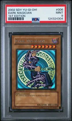 2002 YU-GI-OH! STARTER DECK: YUGI 1ST EDITION #006 DARK MAGICIAN PSA 9 - Image 1