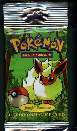 SEALED Pokemon Jungle Booster Pack Long Crimp Unweighed Flareon 1999 742818061384 - Image 1