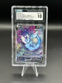 2021 Pokemon Black Star Promos Vaporeon V SWSH181 CGC 10 - Image 1