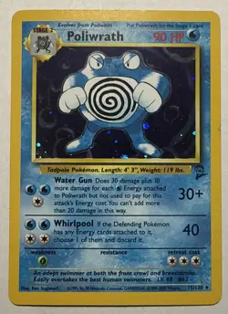 Poliwrath Base Set 2 Holo Vintage Pokemon Card 15/130 Mod Play+ - Image 1