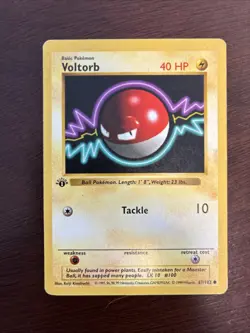 Pokemon TCG Voltorb Base Set, Shadowless 1st Edition Common Card 67/102 - Image 1