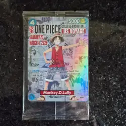 One Piece Monkey D. Luffy US Voyage College Basketball Promo Card UH PRESALE - Image 1
