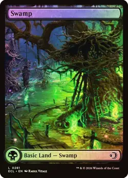 Foil 2x Lorwyn Eclipsed Full Art Swamp, Full Art Lands, Foil Lands, 2 Pack, 277 - Image 1