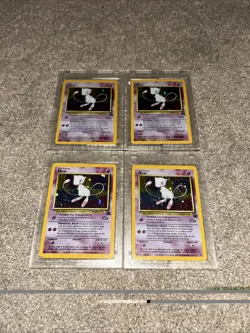 Pokemon Cards Mew Base Set Halo Rare Lot Of 4 151 - Image 1