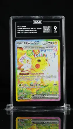 Pokemon TCG Pikachu EX Illustration Rare Holo Surging Sparks 238/191 PSA 9 - Image 1