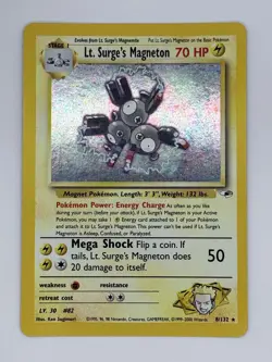Lt. Surge's Magneton 8/132 - Gym Heroes Holo Rare Pokemon TCG - NM - Image 1