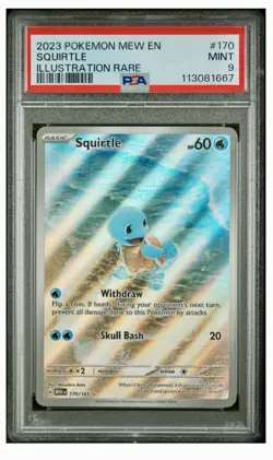 2023 POKEMON MEW EN-151 ILLUSTRATION RARE #170 SQUIRTLE PSA 9 🐦‍🔥 - Image 1