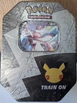Pokemon TCG Celebrations Dark Sylveon V Tin 2021 Standard Size Train On Edition - Image 1