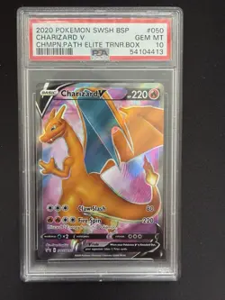 PSA 10 GEM MINT Pokemon Charizard V Champions Path Elite Trainer Box SWSH050 - Image 1