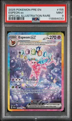 2025 POKEMON PRISMATIC EVOLUTIONS SPECIAL ILLUSTRATION RARE ESPEON EX PSA 9 - Image 1