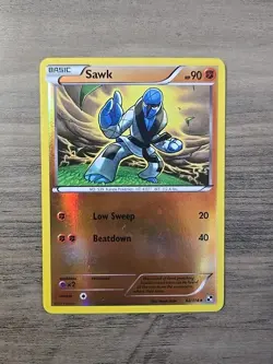 Pokemon TCG Sawk 62/114 Reverse Holo Black & White LP - Image 1