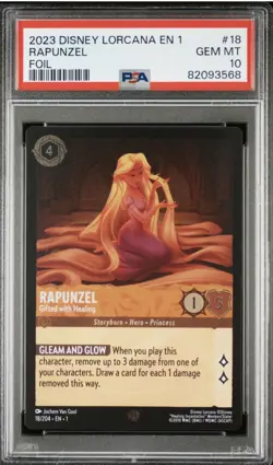 2023 Disney Lorcana En 1 Rapunzel Foil #18 PSA GEM MT 10 - Image 1